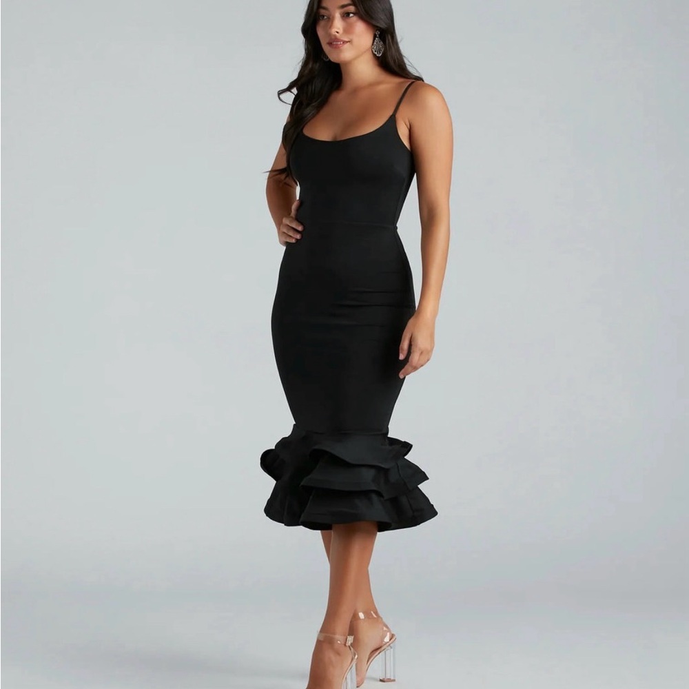 Windsor Thea Formal Ruffle Hem Midi Dress